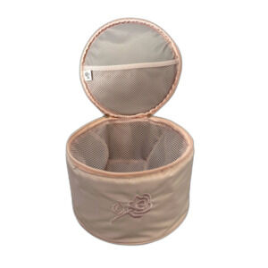 ABC TRAVEL CASE AMERICAN BREAST CARE CANCER STORAGE ROUND 8" PINK ROSE Mesh